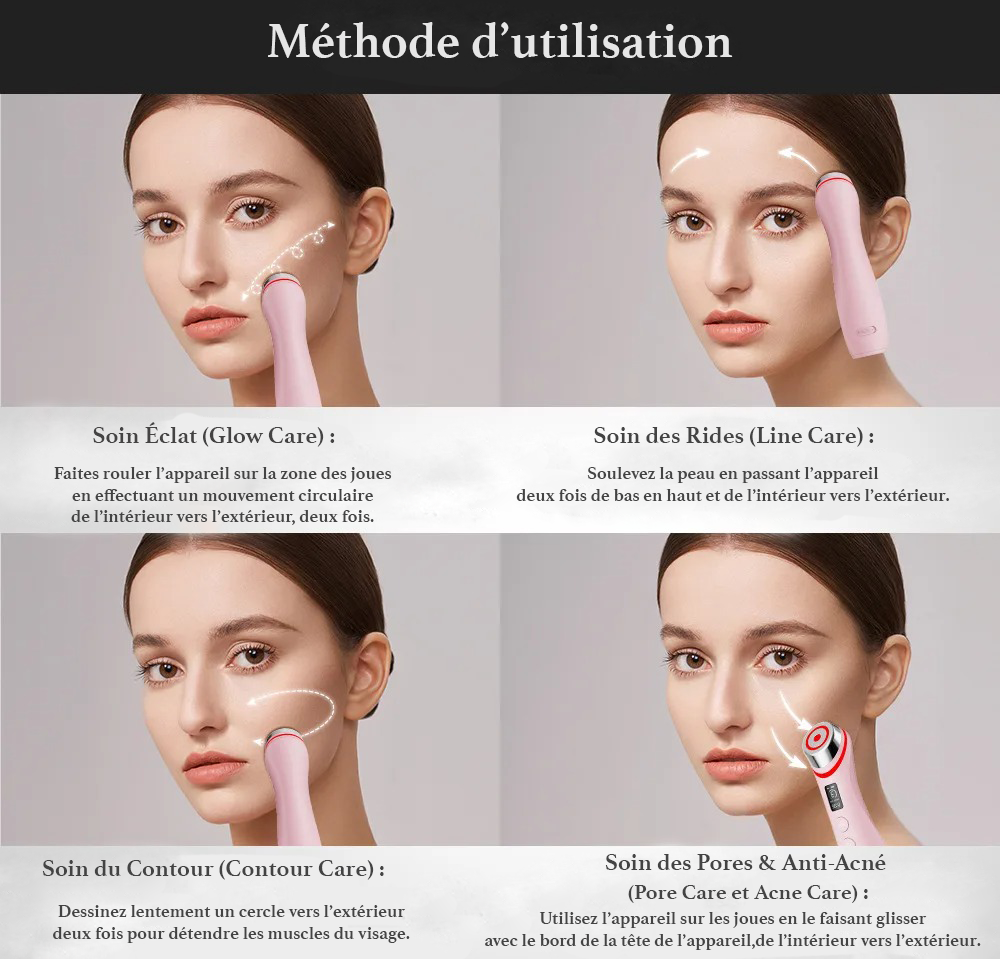 Appareil Facial 5‑en‑1 – LED Multicolore, EMS & Purification