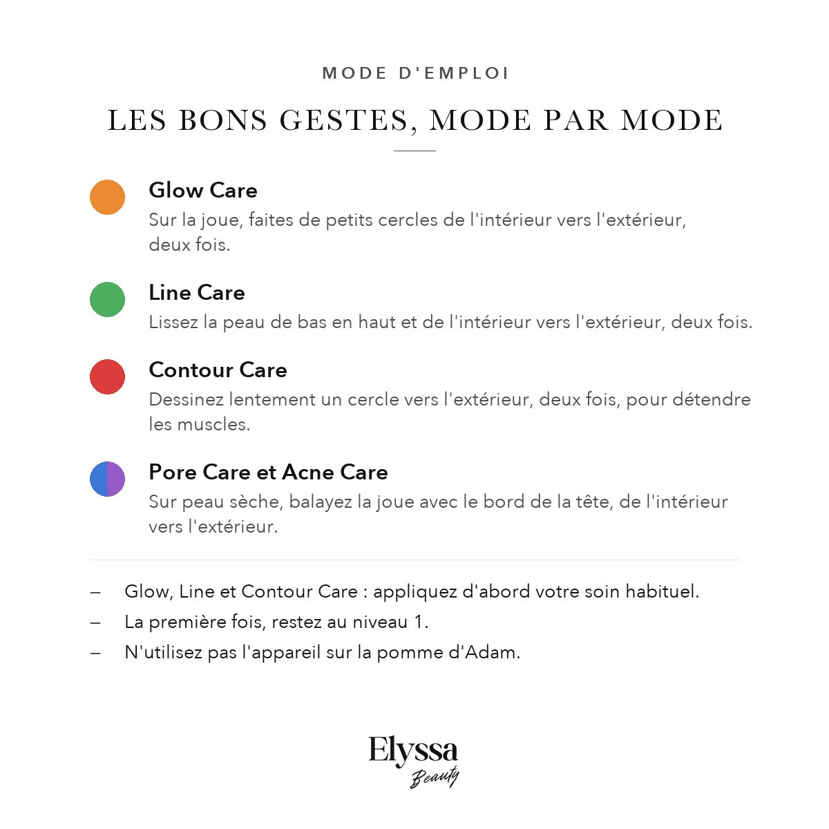 Mode d'emploi de l'appareil facial 5-en-1, mode par mode
