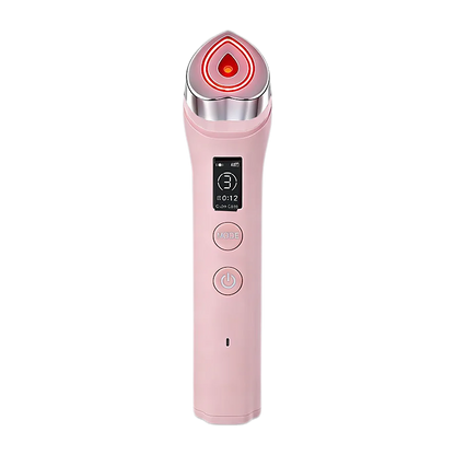 Appareil facial 5-en-1 Elyssa Beauty rose, tête de soin LED en forme de cœur