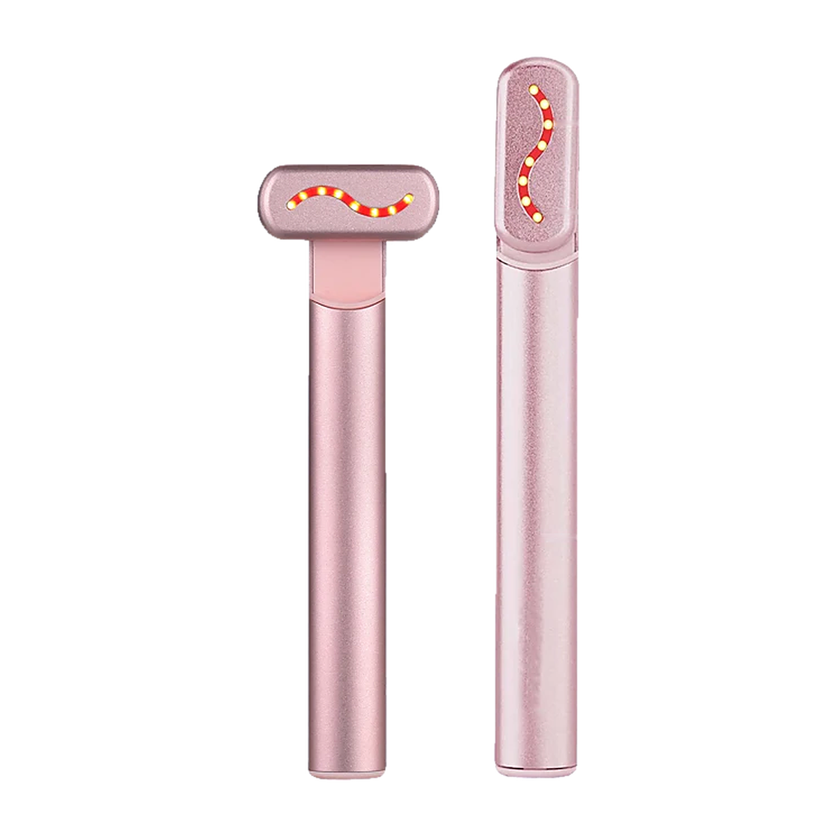 Baguette contour des yeux 4-en-1 Elyssa Beauty, rose, de face et de profil, tête pivotée
