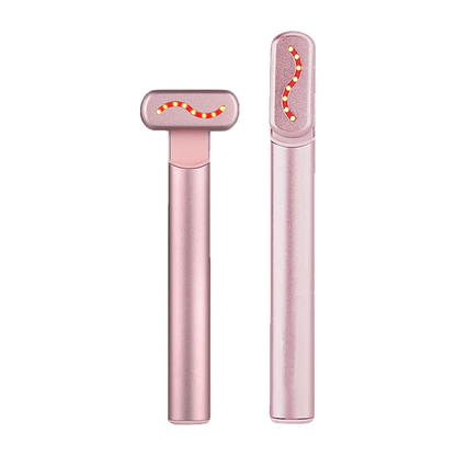 Baguette contour des yeux 4-en-1 Elyssa Beauty, rose, de face et de profil, tête pivotée