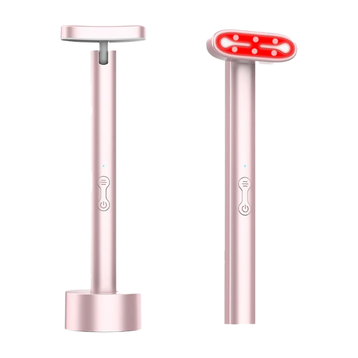 Appareil contour des yeux et visage LED 7 couleurs Elyssa Beauty, rose, avec socle