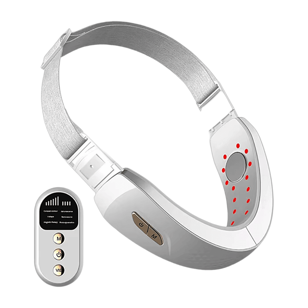 Appareil V-Line EMS lifting ovale du visage, bandeau blanc avec télécommande