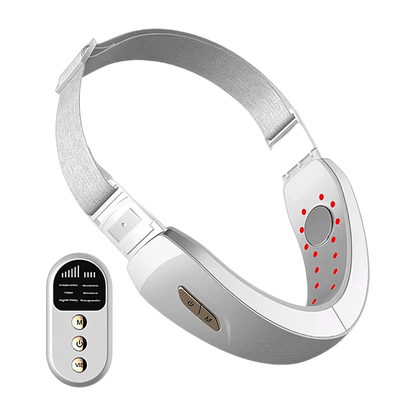 Appareil V-Line EMS lifting ovale du visage, bandeau blanc avec télécommande